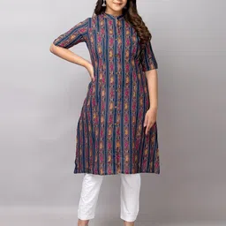 Fashion Petals Women Abstract Printed Ikat Kurta-picture-33