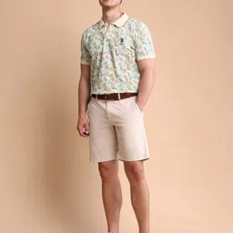 U.S. Polo Assn. Men Floral Printed Polo Collar Slim Fit Cotton Polo T-shirt image 2