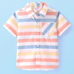 Babyhug Cotton Woven Half Sleeves Striped Shirt - Multicolor-image-27