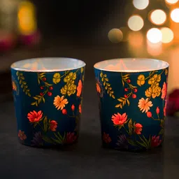 Kolorobia Floral Bliss Blue Candle Votives Set of 2-picture-12