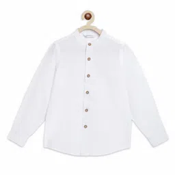 Campana 100% Cotton Full Sleeves Solid Shirt - White-picture-14