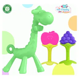 The Cheeky Kidzz Baby Soft Silicone Giraffe Teether With Fruit Shape Molar Teeting Teether Designed For Gum Relief 6 to 12 Months Babies-image-84