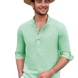 BHUVIKOO Mandarin Collar Roll Up Sleeves Kurta-picture-27