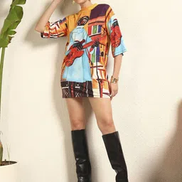 BAESD Abstract Printed Round Neck Top image 3