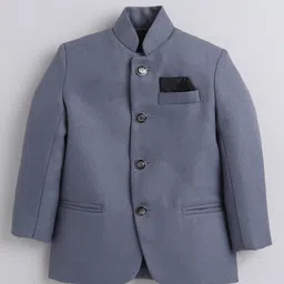 Jeet Ethnics Full Sleeves Solid Jodhpuri Coat With Pant - Grey image 3