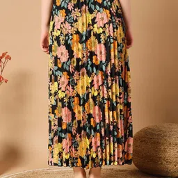 OTABU Floral Printed A-Line Pleated Maxi Skirt image 2