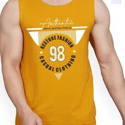 Woostro Pack Of 2 Printed Pure Combed Cotton Gym VestsRS26 CMB (MORE WHITE) (98 MUSTARD)-picture-35