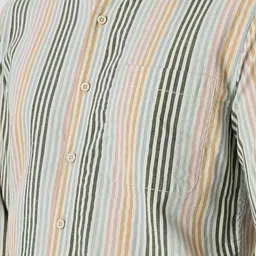 HERE&NOW Slim Fit Multi Striped Opaque Casual Shirt image 4