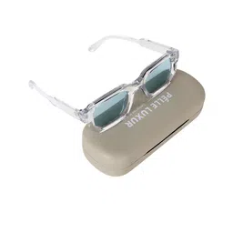 PELLE LUXUR Unisex Blue Rectangle Sunglasses with image 4