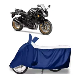 Auto Pearl Two Wheeler Cover for Yamaha FZ1 - White, Blue-picture-40