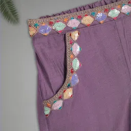 IRSIA Girls Printed Crop Top and Palazzo Pant Set With Pocket And Lace image 2