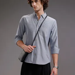 WROGN Slim Fit Textured Button-Down Collar Casual Shirt-picture-22