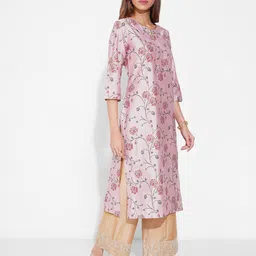 RANGMANCH BY PANTALOONS Women Floral Printed Straight Kurta image 3