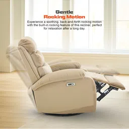 DROGO Brown Leather Manual 1 Seater Recliner image 5
