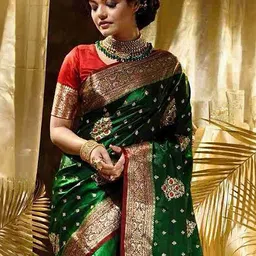 Moda Rapido Ethnic Motifs Embroidered Silk Blend Heavy Work Saree image 3