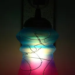 SOMIL Pink Glass Cylinder Printed Wall Lamps image 2