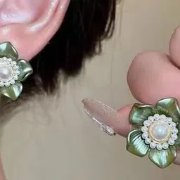 SZN Artificial Beaded Floral Shape Studs image 2