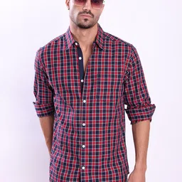 The Roadster Lifestyle Co Checked Pure Cotton Shirt-image-79