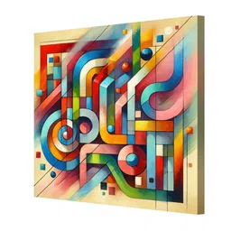 999Store Blue & Yellow Abstract Printed Canvas Wall Art image 3