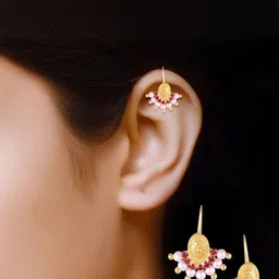 VIVASTRI Women Gold-Plated Alloy Earrings image 3