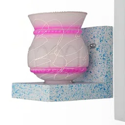 SOMIL Pink Glass Cylinder Printed Wall Lamps image 4