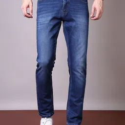 V-Mart Men Cotton Light Fade Stretchable Jeans image 2