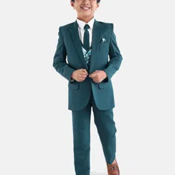Robo Fry Full Sleeves Party Suit Solid- Green-image-13