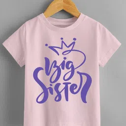 KNITROOT Half Sleeves Big Sister Printed T Shirt - Pink-picture-12