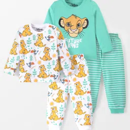Babyhug Disney Cotton Full Sleeves Lion King Print Night Suit  Pack of 2 - Multicolour-picture-12