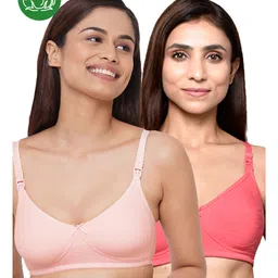 Inner Sense Organic Cotton Pack Of 2 Antimicrobial Women Feeding Bras - Multi colour-image-61