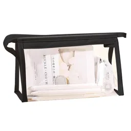 FunBlast Multipurpose Transparent Pencil Pouch with Zipper - Black-picture-11