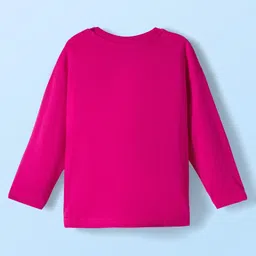 Babyhug 100% Cotton Knit Full Sleeves T-Shirt with California & Floral Text Print - Dark Pink image 2
