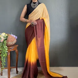 HERE&NOW Colourblocked Pure Crepe Jamdani Saree-picture-34