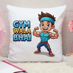 THE QUIRKY HOME White & Blue Printed Square-Shaped Rakshabandhan Gift Pre-Filled Cushion-image-98