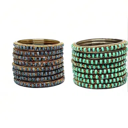 TRIOXY Multi Glass Artificial Stones & Beads Bangle-picture-26