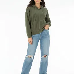 glitchez Fleece Oversized Front-Open Sweatshirt image 4