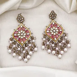Zoey Kundan Studded & Pearls Beaded Contemporary Chandbalis-picture-47