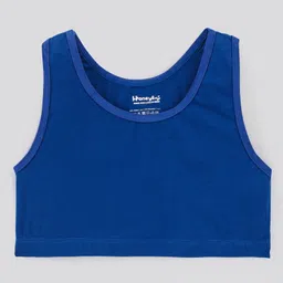 Honeyhap Premium 95% cotton 5% Elastane Singlet Sleeves Bralette With Silvadur Antimicrobial Finish Solid Pack of 2 - Blue Purple image 4