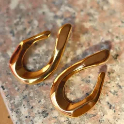 WEAVING HOMES Unisex Arcs Gold-Plated Stainless Steel Contemporary Drop Earrings-picture-42