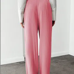 CILIMILI Women Relaxed Straight Leg High-Rise Non Iron Trousers image 2