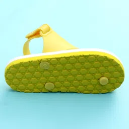 Babyoye Flip Flops with Velcro Closure & Star Print - White & Yellow image 5