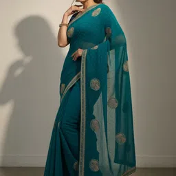 GEN Z TRENDS Ethnic Motifs Embellished Embroidered Saree image 4