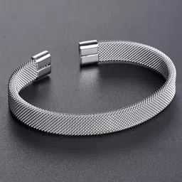 VAGHBHATT Men Stainless Steel Cuff Bracelet image 4