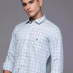 Louis Philippe Sport Slim Fit Checked Pure Cotton Casual Shirt-image-66