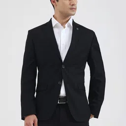 JADE BLUE Notched Lapel Collar Single-Breasted Blazers-picture-32