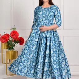 NAHIKO Women Blue Viscose Rayon Kurtas image 5