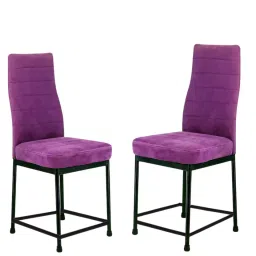 Zidle Bloom Nx Velvet & Metal Dining Foam Chair with Legs 43X96.52X40.64 cm Purple for Dining & Kitchen, (Pack Of 2 Pcs) image 1