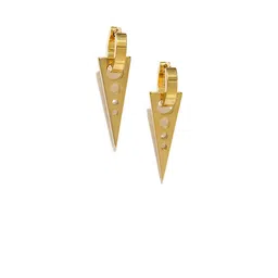 Yellow Chimes Gold-Toned Triangular Stainless Steel Drop Earrings-picture-20