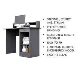 HEXA RED Grey Engineered Wood Study Table image 4