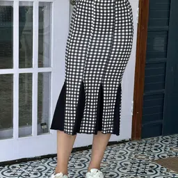 BAESD Checked A-Line Skirt image 3